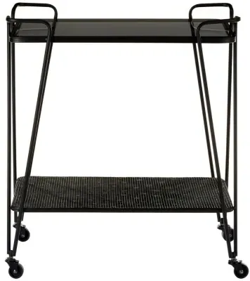 Trento Glass Cart Table - Black image