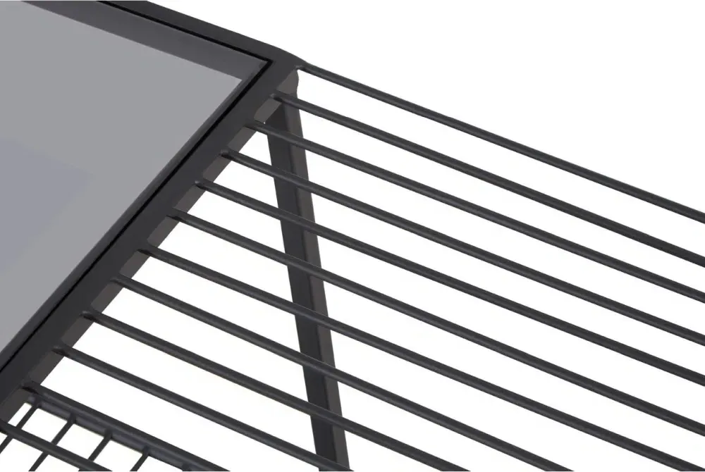 Trento Glass Console Table - Black, Metal