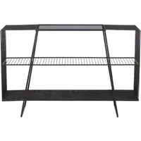 Trento Glass Console Table - Black, Metal