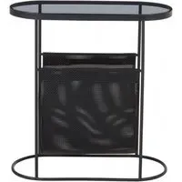 Trento Glass Mesh Side Table - Black
