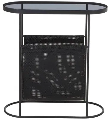 Trento Glass Mesh Side Table - Black image