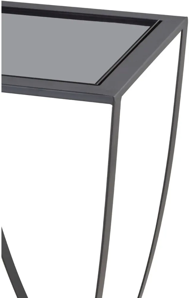 Trento Glass Side Table - Grey