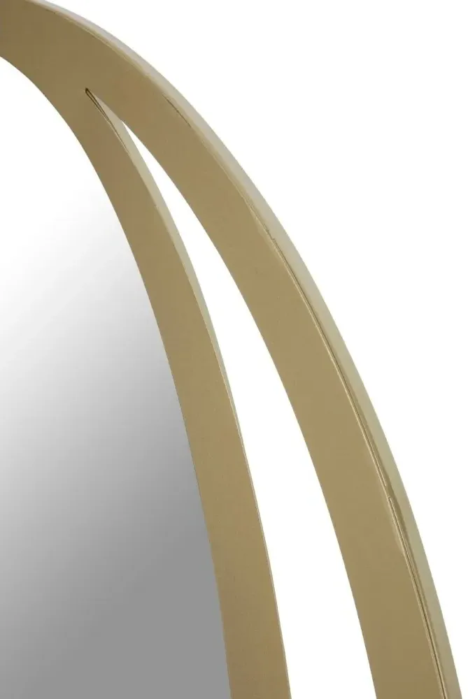 Trento Oval Wall Mirror with Double Ring Design - Gold