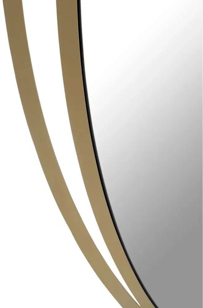 Trento Oval Wall Mirror with Double Ring Design - Gold