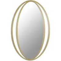 Trento Oval Wall Mirror with Double Ring Design - Gold