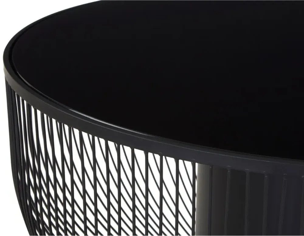 Trento Round Coffee Table - Black, Glass