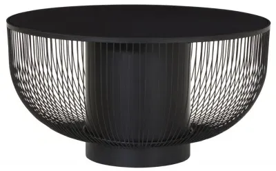Trento Round Coffee Table - Black, Glass