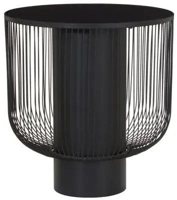 Trento Round End Table - Black, Glass image