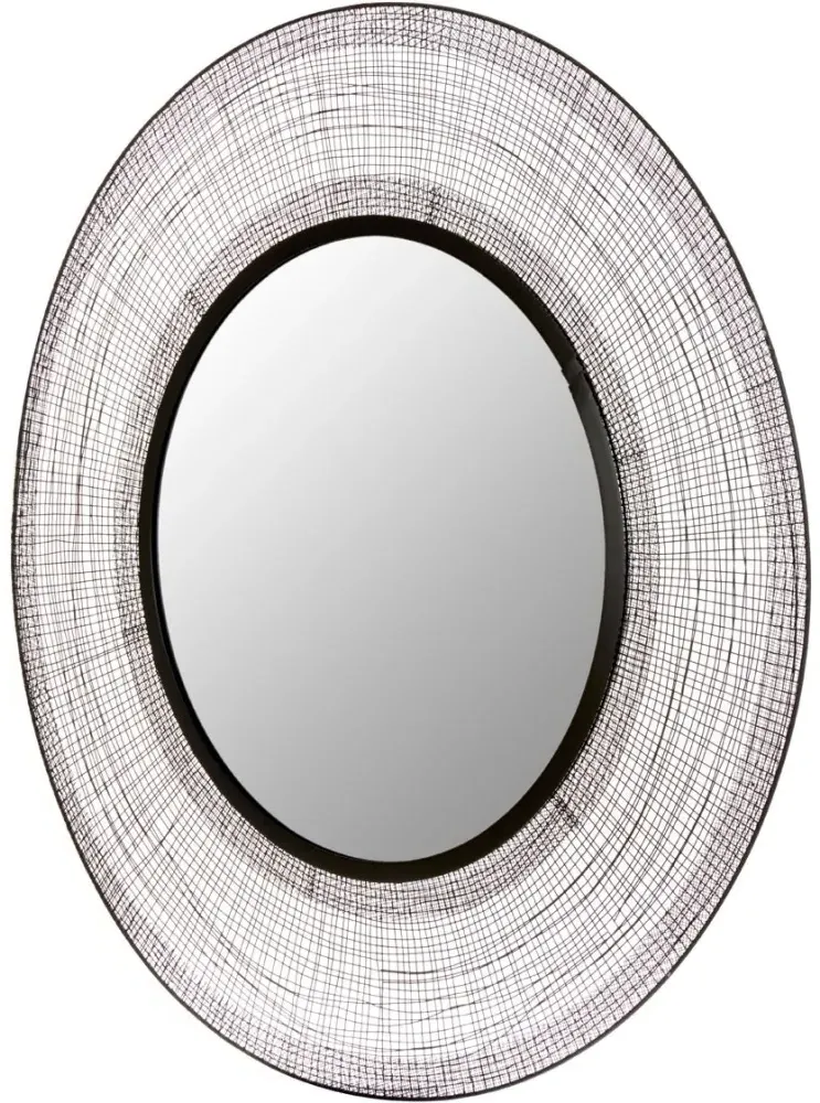 Trento Round Wall Mirror - Black