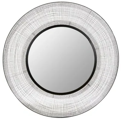 Trento Round Wall Mirror - Black image