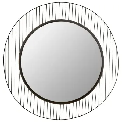 Trento Round Wall Mirror - Black image