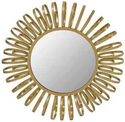 Trento Round Wall Mirror with Multi Ring Design - Gold image