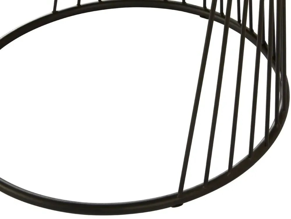 Trento Set of 2 Round Side Tables - Black, Glass