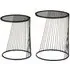 Trento Set of 2 Round Side Tables - Black, Glass