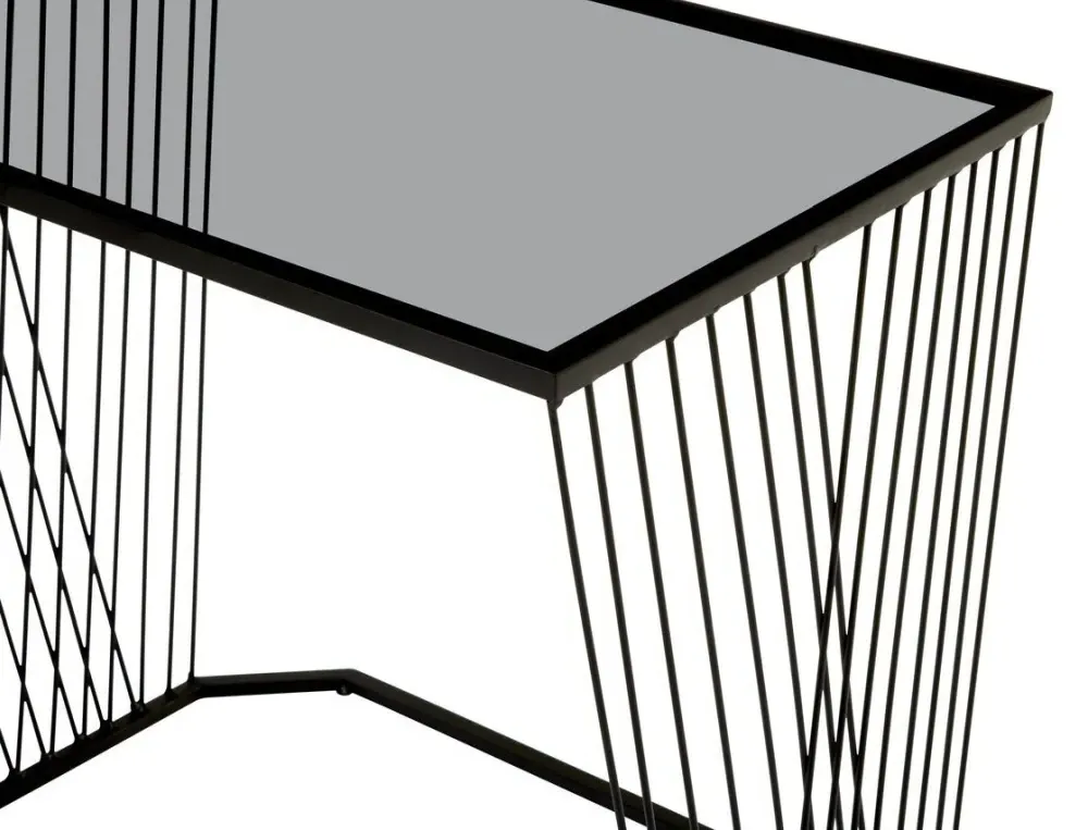 Trento Set of 3 Glass Side Tables - Black