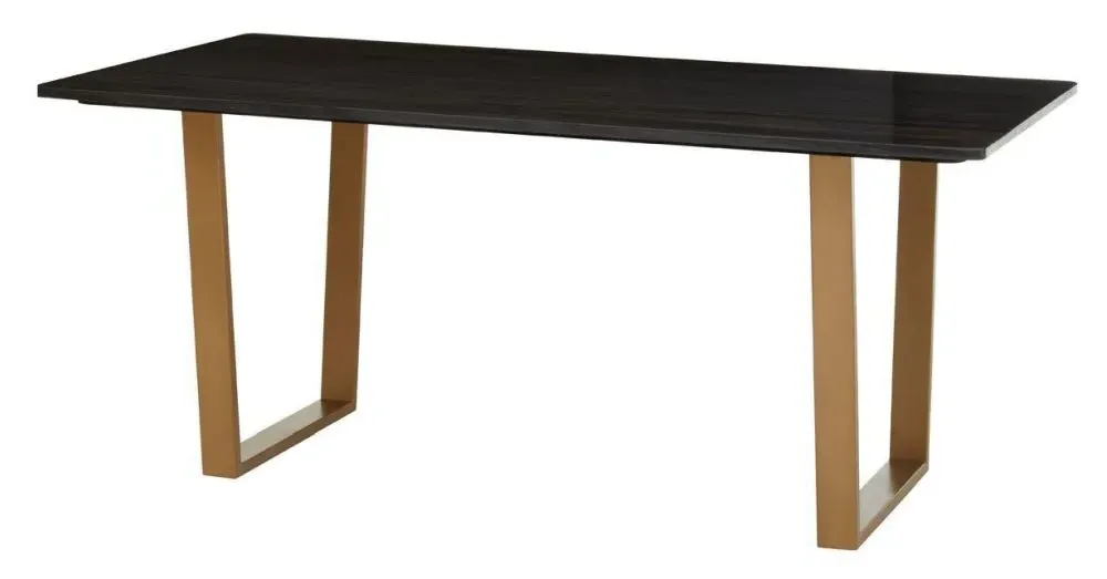 Varana 6 Seater Dining Table - Black, Marble
