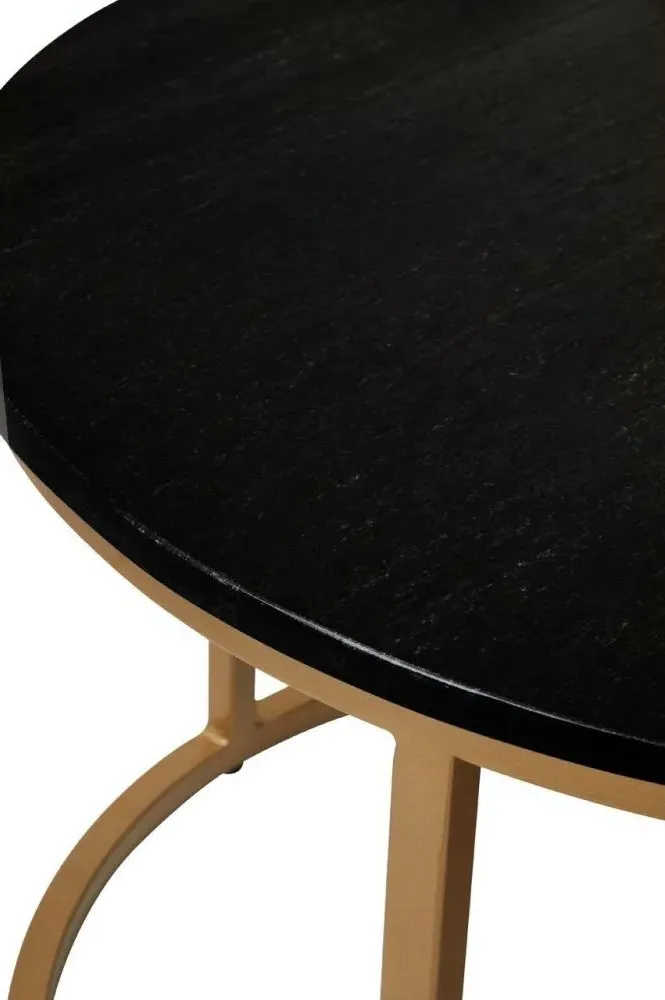 Varana Round Nest of 2 Tables - Black, Marble