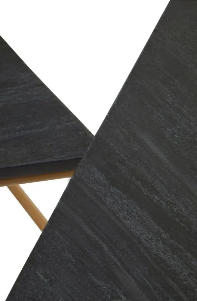 Varana Triangular Nest of 3 Tables - Black, Marble