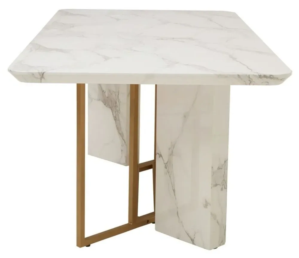 Vieste 8 Seater Dining Table - White, Marble
