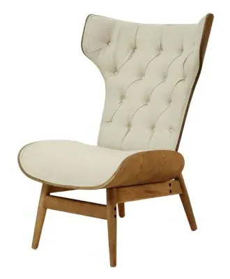 Vinsi Winged Back Chair - Beige, Fabric image