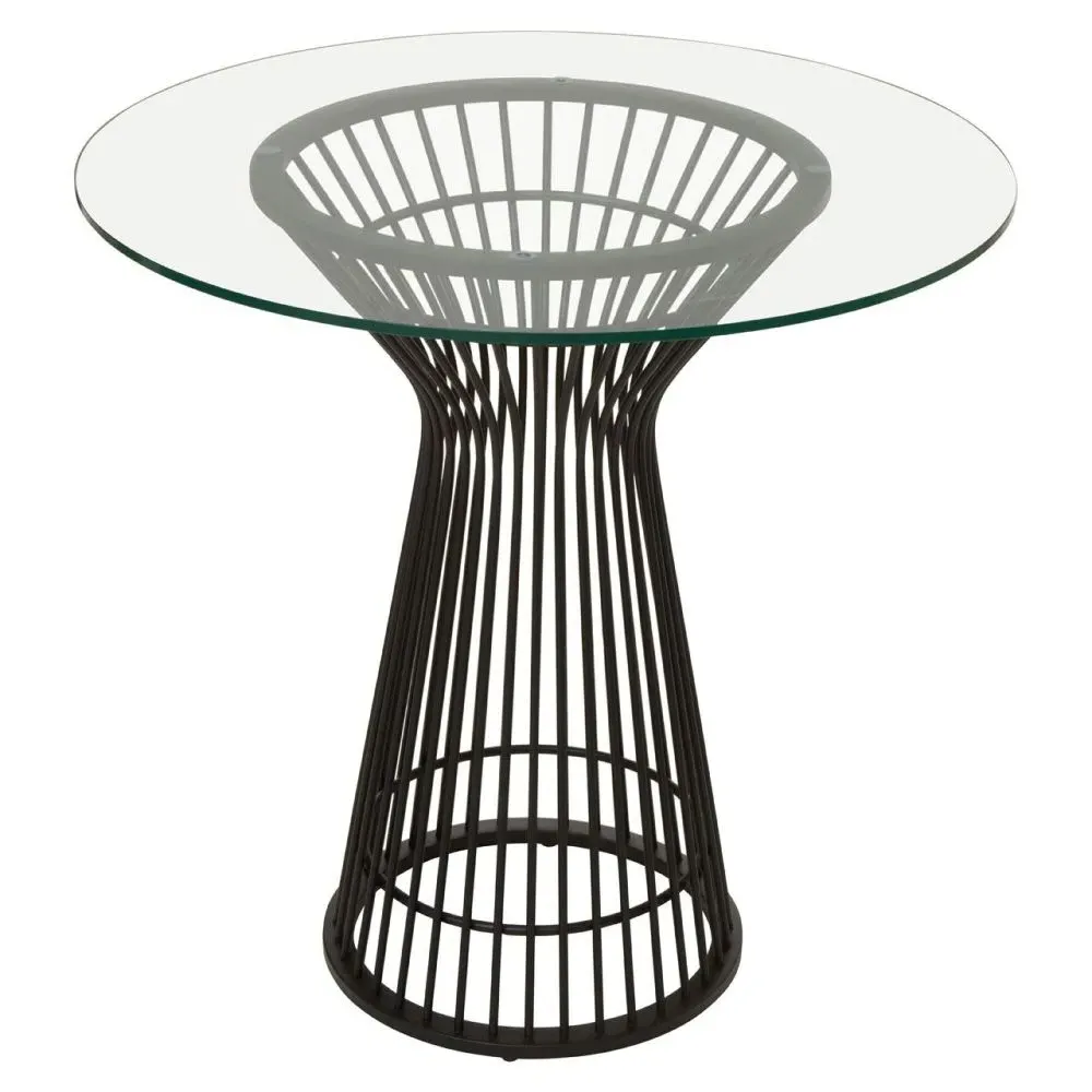 Vogue 2-Seater Round Dining Table - Black, Glass