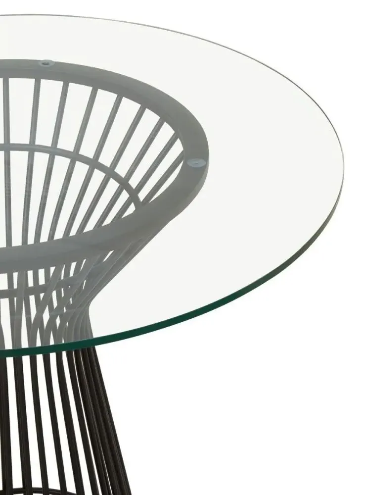 Vogue 2-Seater Round Dining Table - Black, Glass