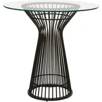 Vogue 2-Seater Round Dining Table - Black, Glass