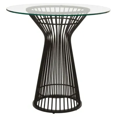 Vogue 2-Seater Round Dining Table - Black, Glass image