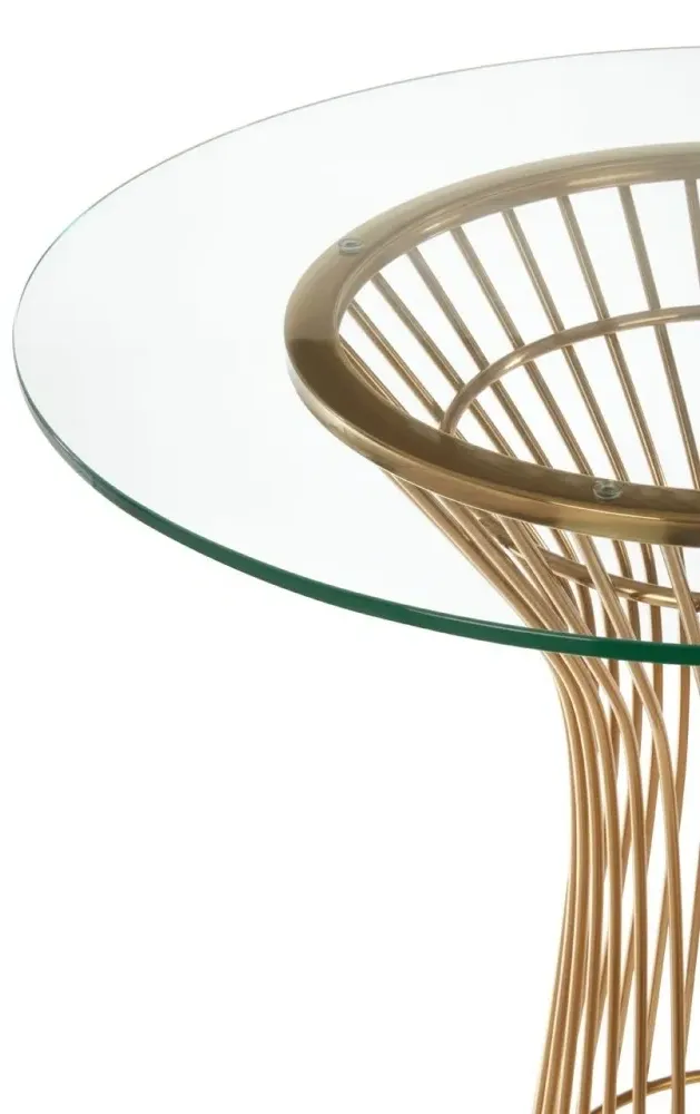 Vogue 2-Seater Round Dining Table - Gold, Glass