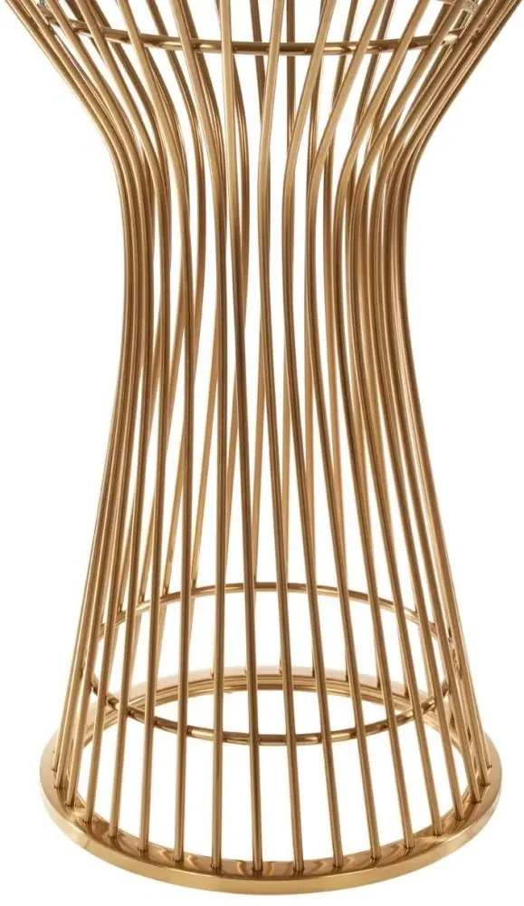 Vogue 2-Seater Round Dining Table - Gold, Glass