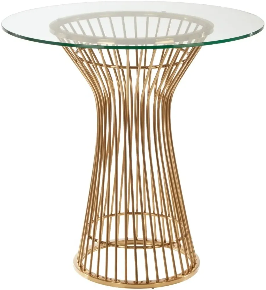 Vogue 2-Seater Round Dining Table - Gold, Glass
