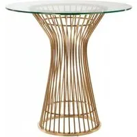 Vogue 2-Seater Round Dining Table - Gold, Glass