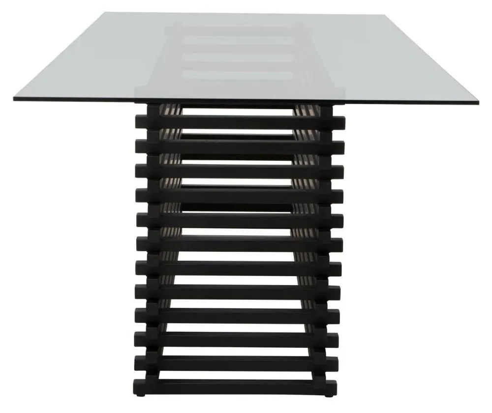 Vogue 8 Seater Glass Dining Table - Black Base