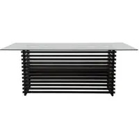 Vogue 8 Seater Glass Dining Table - Black Base