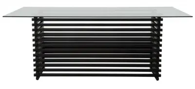 Vogue 8 Seater Glass Dining Table - Black Base