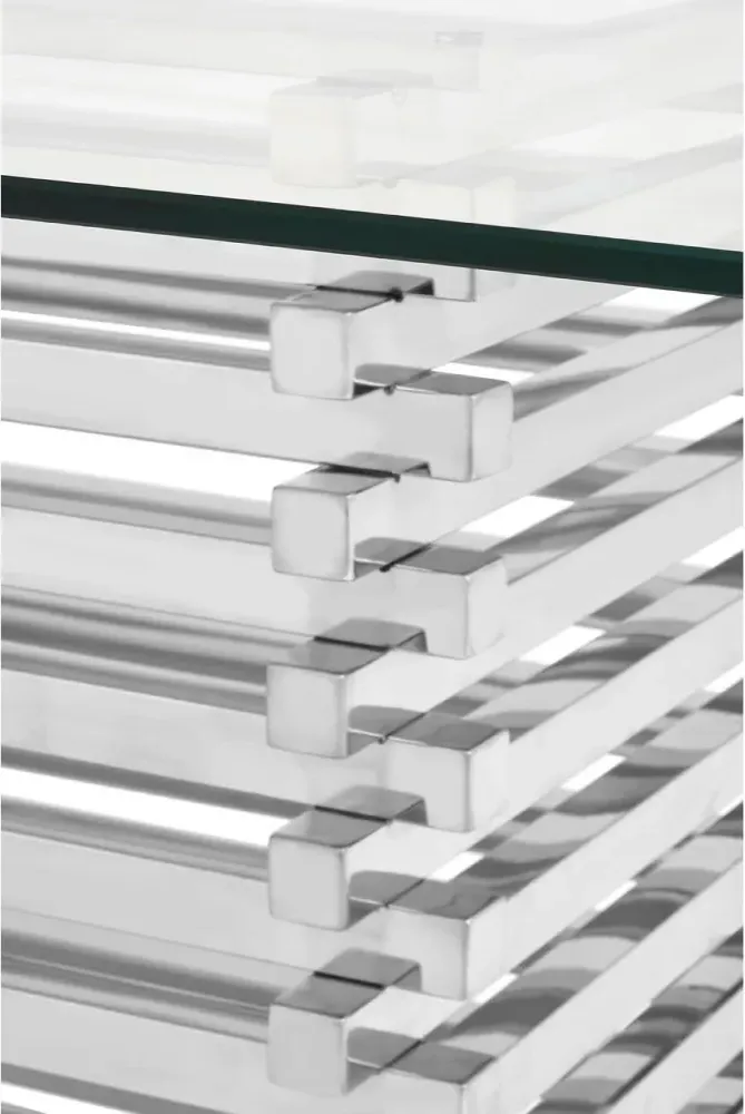 Vogue 8 Seater Glass Dining Table - Chrome Base