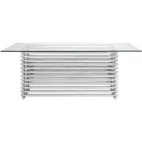 Vogue 8 Seater Glass Dining Table - Chrome Base