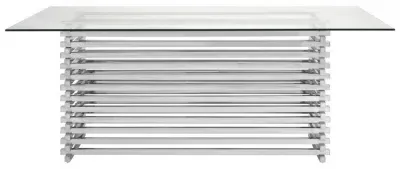 Vogue 8 Seater Glass Dining Table - Chrome Base image