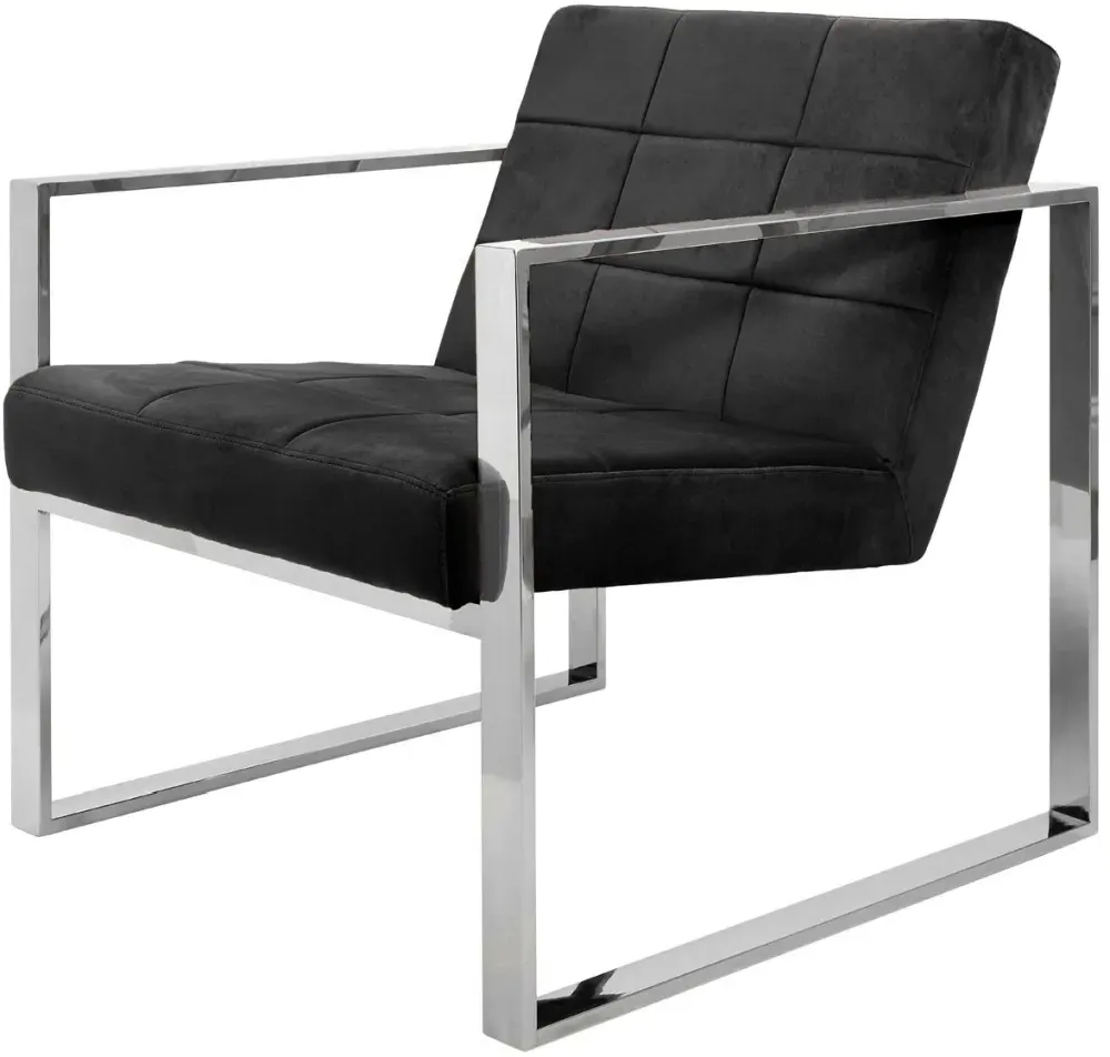 Vogue Cocktail Armchair - Black, Velvet