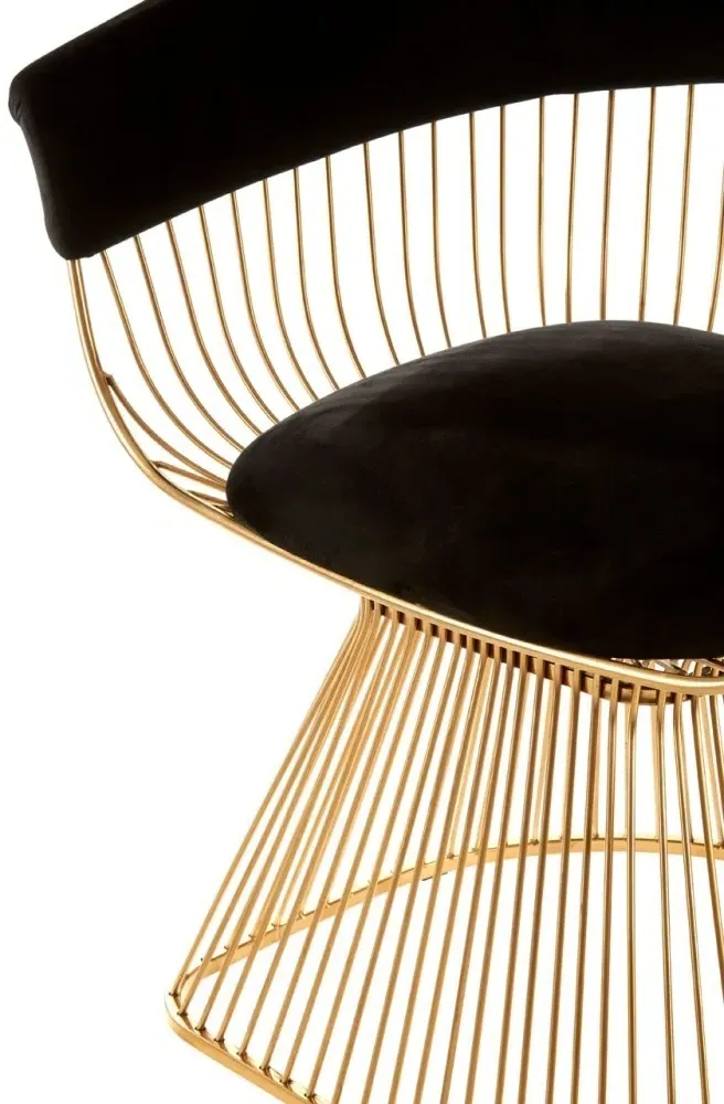Vogue Curved Chair - Gold, Velvet
