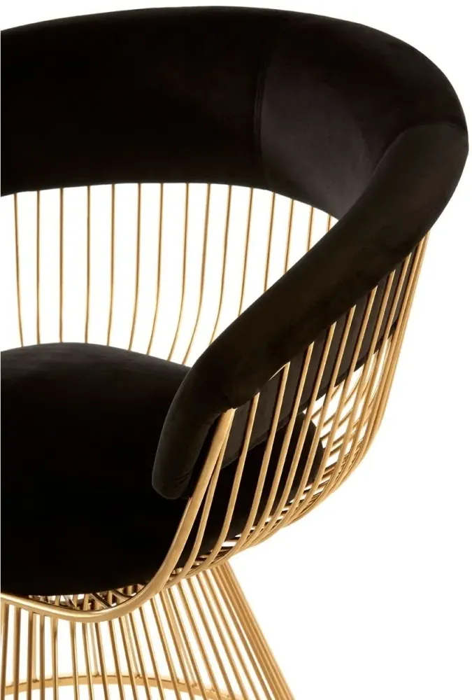 Vogue Curved Chair - Gold, Velvet