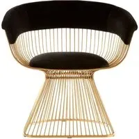 Vogue Curved Chair - Gold, Velvet