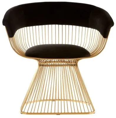 Vogue Curved Chair - Gold, Velvet image