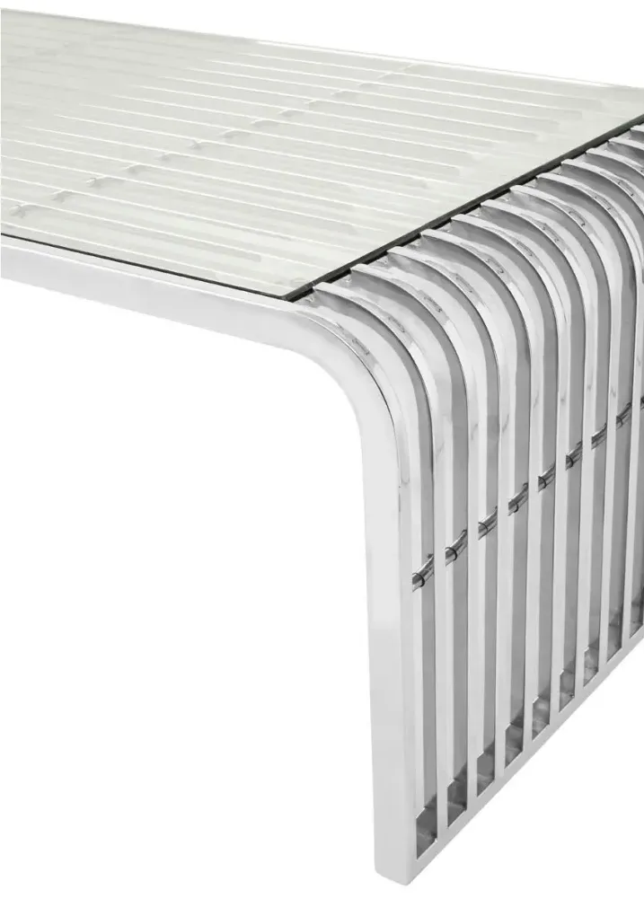 Vogue Curved Coffee Table - Glass, Chrome