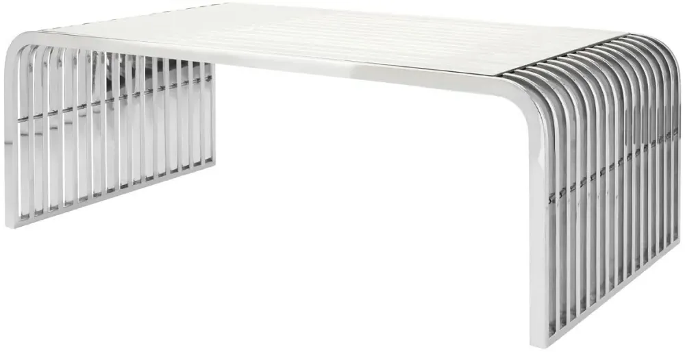 Vogue Curved Coffee Table - Glass, Chrome