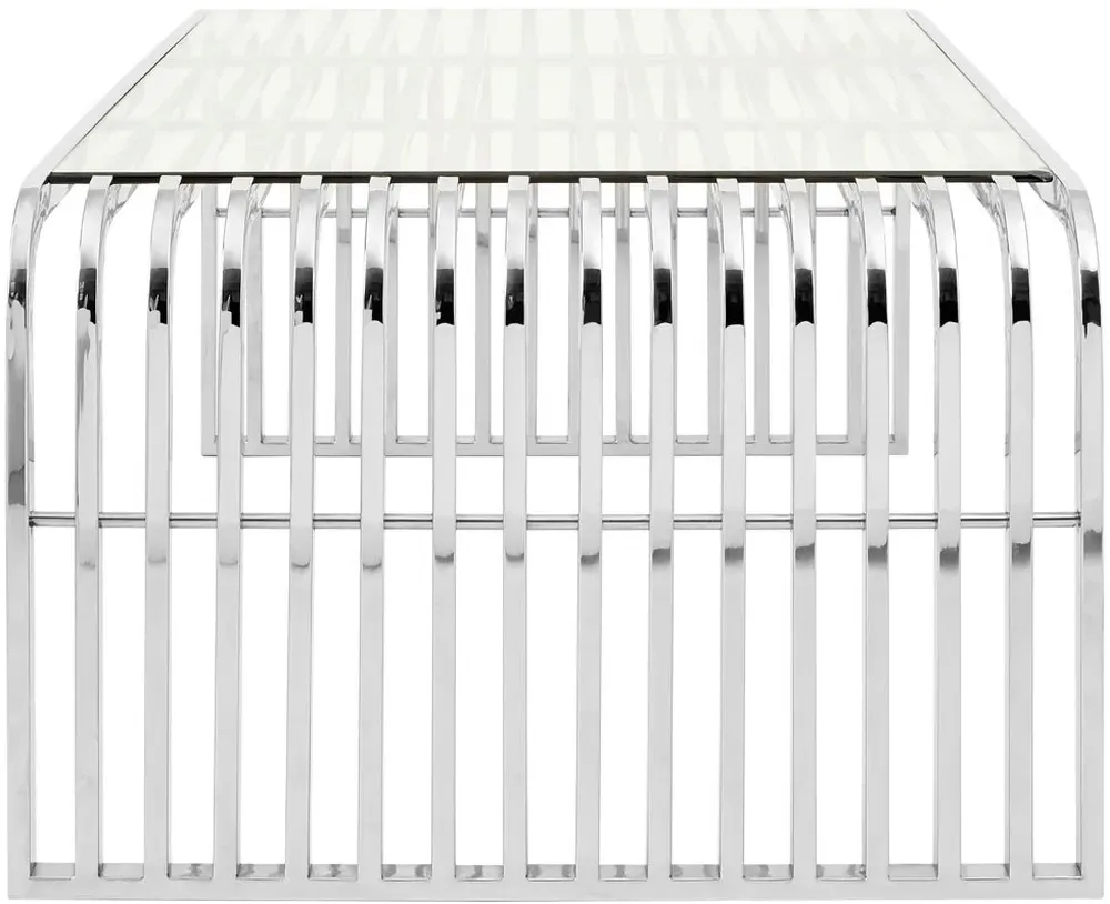 Vogue Curved Coffee Table - Glass, Chrome