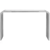 Vogue Curved Console Table - Glass, Chrome