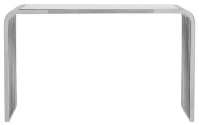 Vogue Curved Console Table - Glass, Chrome