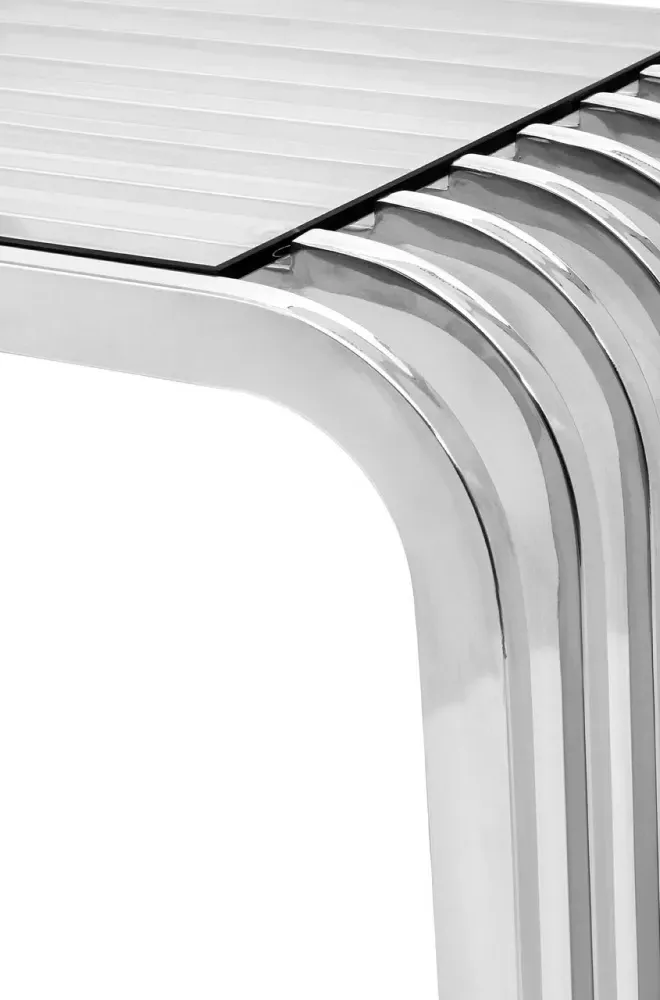 Vogue Curved End Table - Glass, Chrome