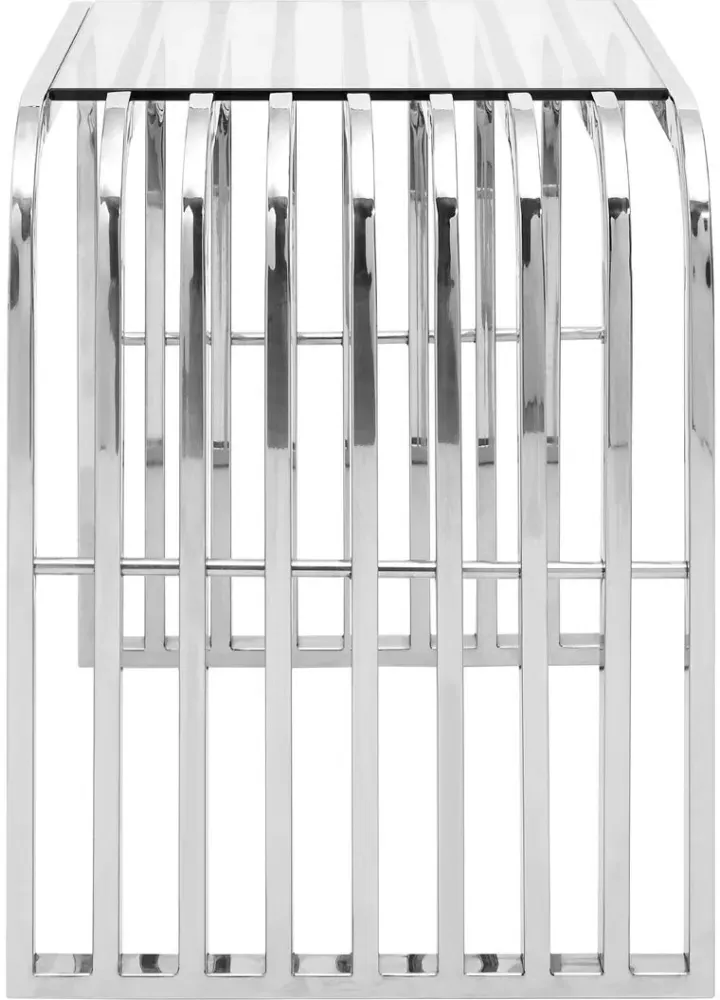 Vogue Curved End Table - Glass, Chrome